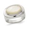 Gem And Harmony White Oval Mother of Pearl Ring in Sterling Silver